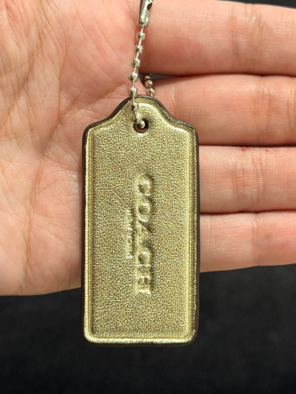 2.25" Modern Coach Leather Key Fob Keychain Hang Tag Hangtag